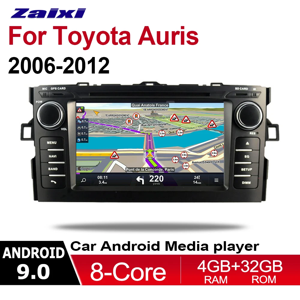 Автомобильный мультимедийный плеер ZaiXi 2 Din Android 9 Авторадио для Toyota Auris 2006 ~ 2012 DVD GPS 8