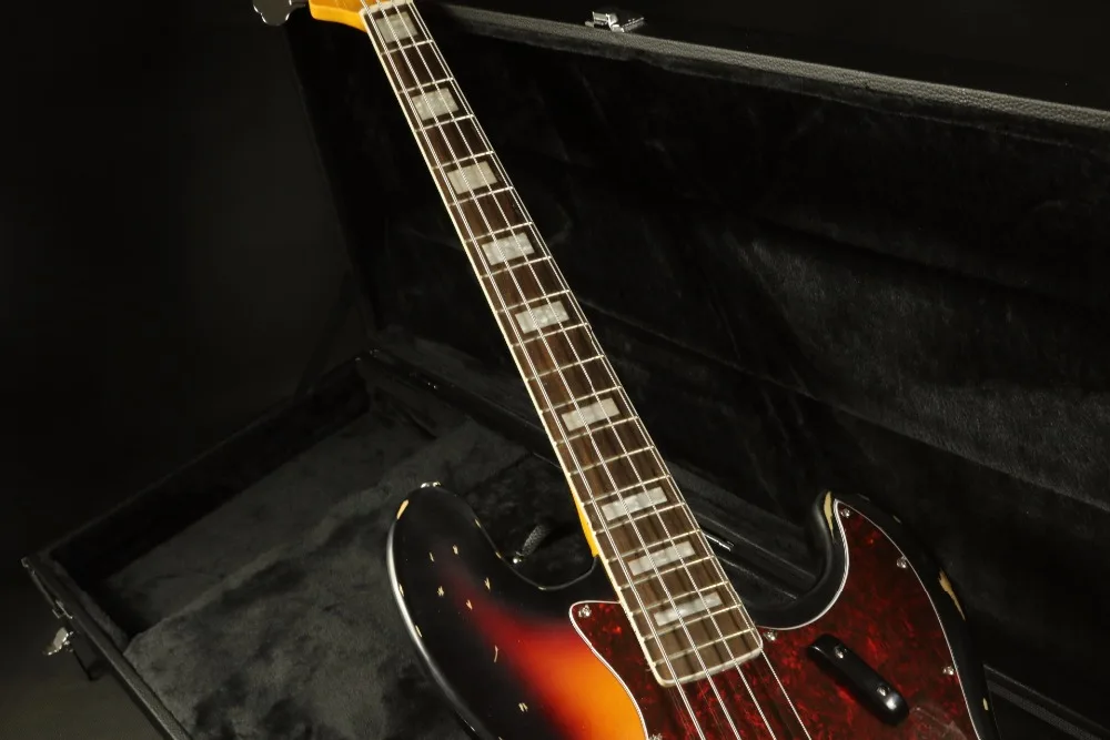Электрогитара Heavy Relic 4 струны джазовый электрический бас гитара Sunburst Цвет палисандр Fingboard