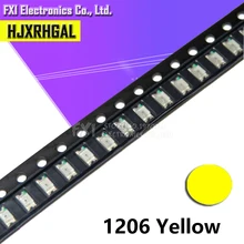 100 шт. желтый 1206 SMD светодиодный диоды для подавления переходных скачков напряжения светильник горячая распродажа