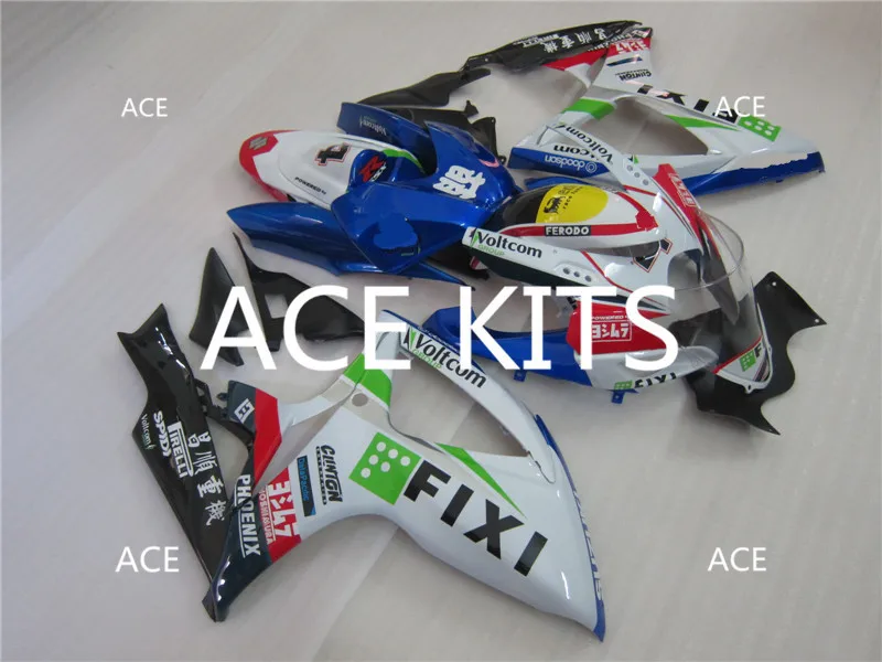 ABS инъекции обтекатели комплект подходит для SUZUKI GSX-R600 GSX-R750 K6 2006 2007 GSX-R600 k6 06 07 синий A73