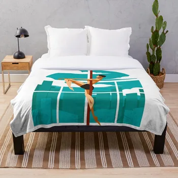 

male pole dancer in studio Throw Blanket Soft Sherpa Blanket Bed Sheet Single Knee Blanket Office Nap Blanket