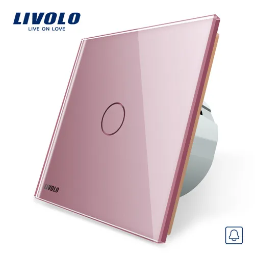 Doorbell Switch Livolo Роскошный настенный сенсорный датчик переключатель, выключатель света, выключатель питания, Хрустальное стекло, розетка питания, многофункциональные розетки, бесплатный выбор - Цвет: Doorbell Switch