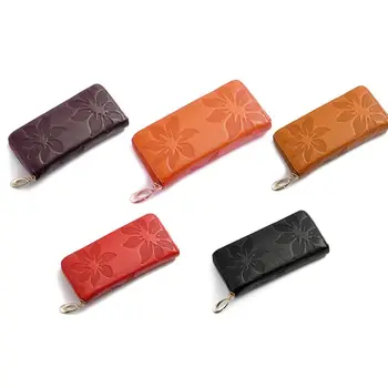 

Fashion Women Leather Flower Wallet Long Card Holder Zipper Purse Bag Handbag