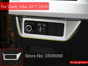 

For Geely Atlas 2017 2018 Car Head Lamp Light Switch Headlight Adjustment Knob Panel Control Protective Trim Car Styling