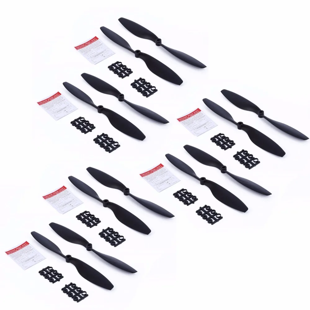 Черный 12 шт. 10x4,5 1045 1045R сменный пропеллер реквизит для DJI F450 F550 мульти-радиуправляемый вертолет камера Дрон запасные части CW CCW комплекты крыла - Цвет: Черный