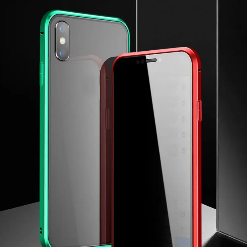 Anti-peeping Magnetic Tempered Glass Screen Protector Bumper for iPhone 7/8 Plus X/XS/XR/XS Max for iPhone 11/11Pro/11 Pro Max
