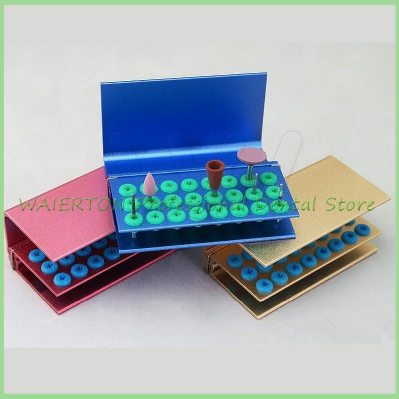 

Dental FG Bur Disinfection Autoclave Holder Block With Silicone 24 Holes