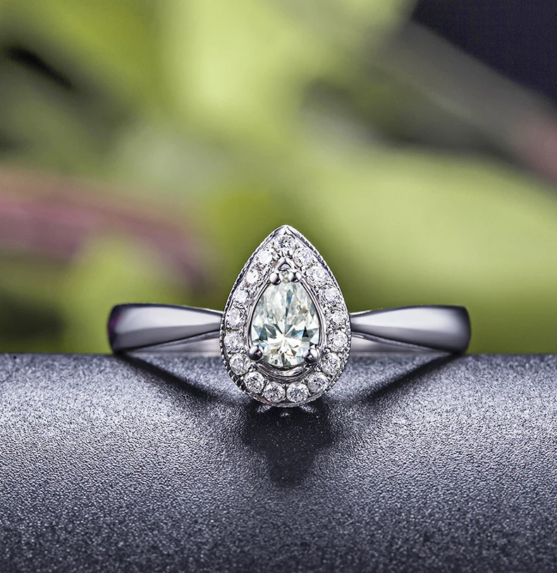XZ Moissanite Бриллиантовое 18 К Золотое кольцо Настоящее 18 К Золотое кольцо из цельного золота Модная классика вечерние ювелирные изделия Новинка