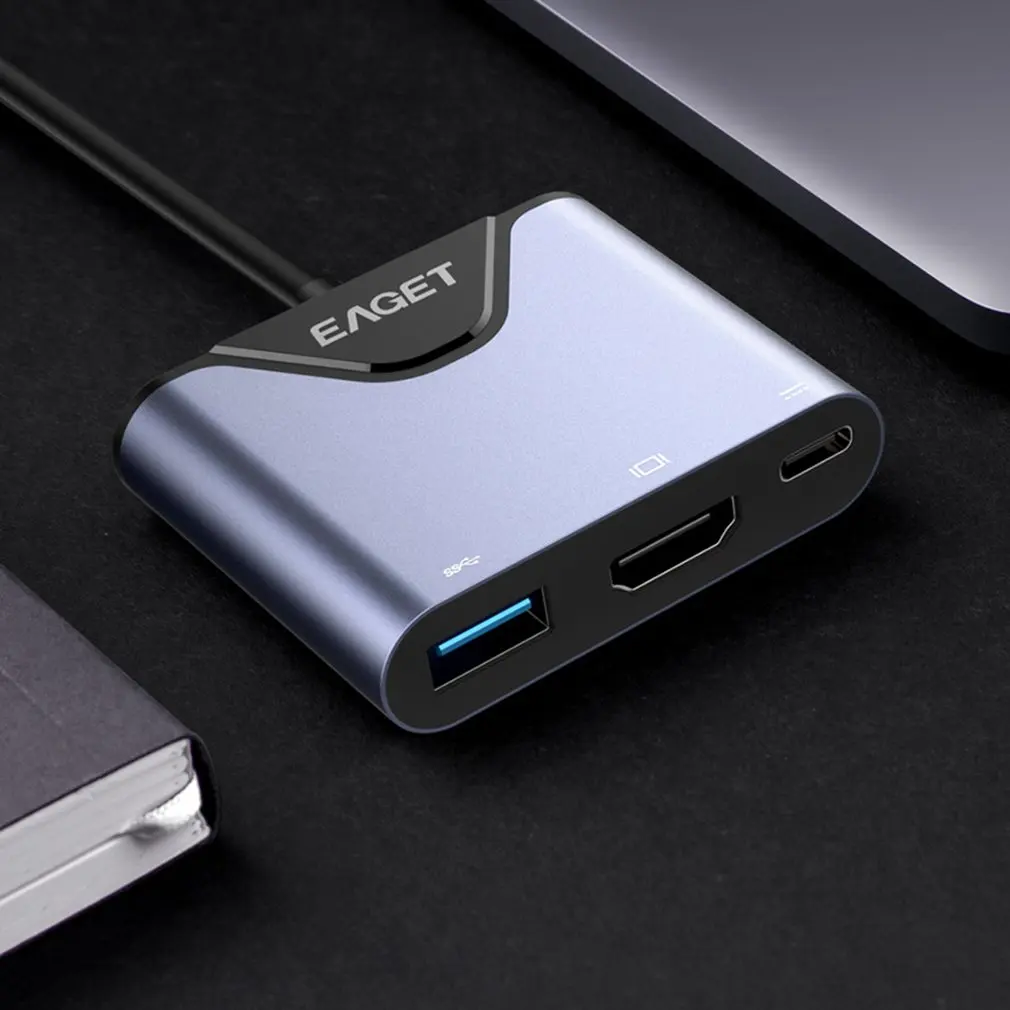 3 в 1 type-C USB HDMI Кабель-адаптер конвертер внешняя Видео Графика расширение для ноутбуков компьютеров телевизоров