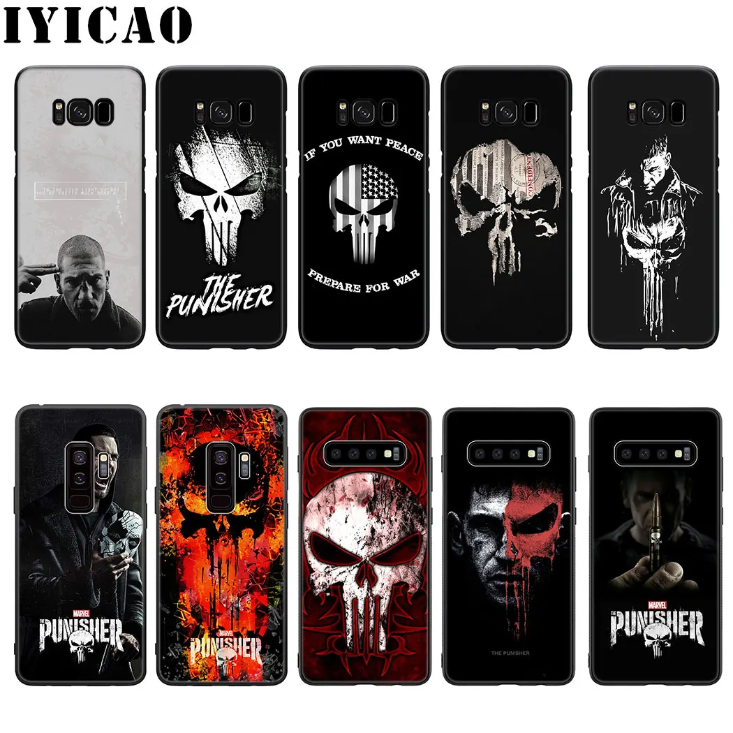 Мягкий силиконовый чехол Marvel The Punisher для Samsung Galaxy S20 S10 S9 S8 Plus Lite Ultra S6 S7 Edge S10e |