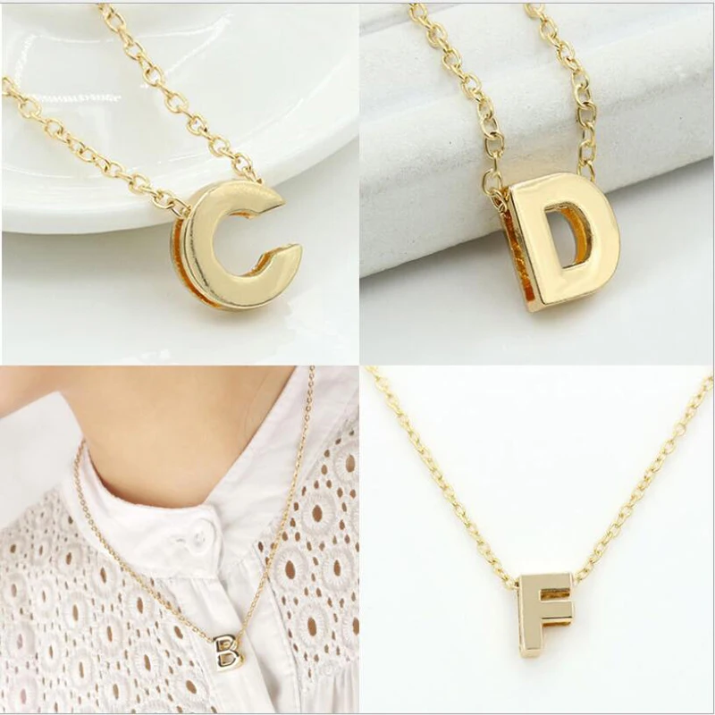 26 A-Z ожерелье с подвеской в виде букв минималистичное золотое ожерелье с именем для женщин с буквенным принтом простая цепочка на ключицу