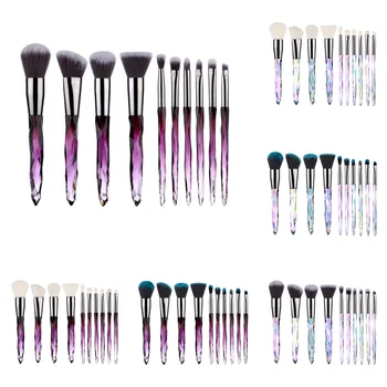 

3Y Minimum 10 Makeup brush set Can Private Label Custom Logo If meet Minimum Wholesale Cosmetics 10 Multicolored Glass Rod Tools