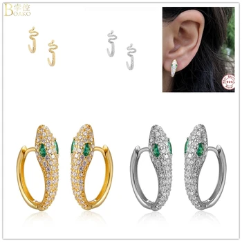 

Fashion 925 Sterling Silver Stud Earrings For Women Charm Hoop Circle Snack Earring Jewellery Gifts