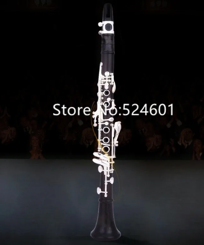 

New Arrival 17 Keys E Tune Clarinet Ebony Wood Sliver Keys International musical instrument with Case Free Shipping
