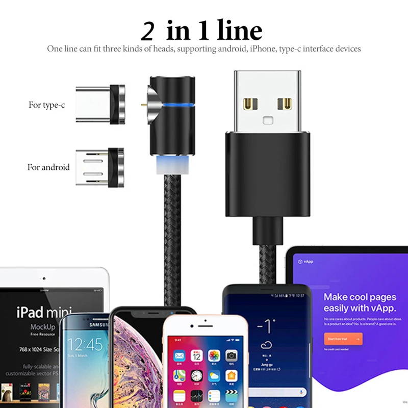 1 м 2A Магнитный USB быстрый заряд кабеля USB C type кабель для samsung A50 для Xiaomi Note 7 8 Pro зарядный кабель и кабель Micro USB