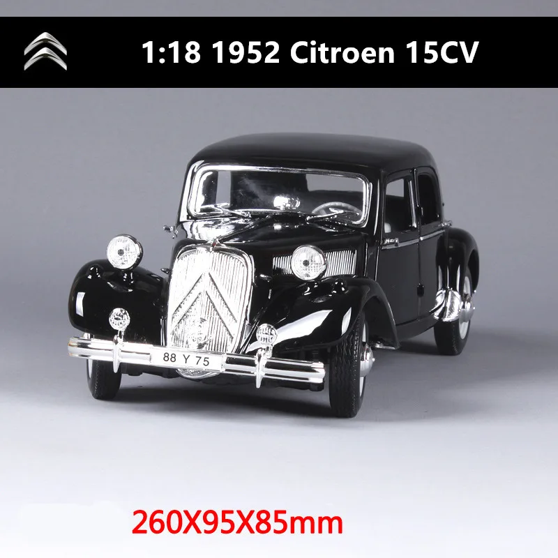 15CV Maisto 1:18 1952 Citroen 15CV модель автомобиля из сплава Модель автомобиля украшение автомобиля коллекция Подарочная игрушка Литье под давлением модель игрушка для мальчиков - Color: 15CV