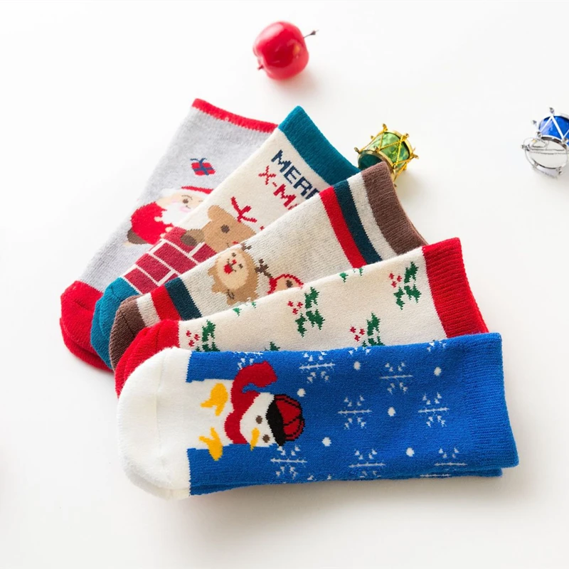 5 пар, рождественские детские носки детские осенне-зимние носки с героями мультфильмов для девочек, детская школьная Спортивная одежда для маленьких мальчиков плотная теплая одежда - Цвет: as picture