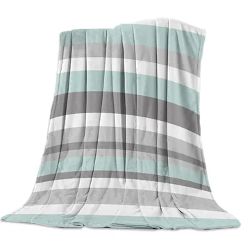 

Blue-Gray Stripes Throw Blanket Blanket Cartoon Fleece Blanket Sofa/Bed/Plane Travel Plaids Bedding Towel