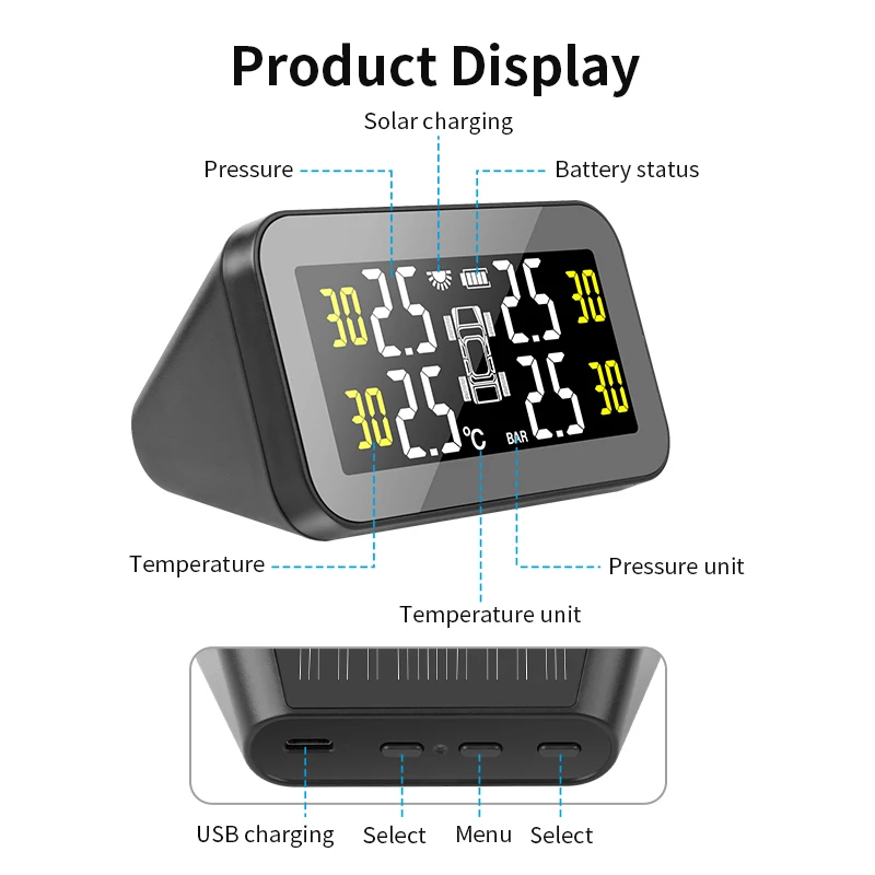 Ʈ ڵ Ÿ̾ з  ý, ū ȭ TPMS, ¾籤 ,    LCD ȭ,  4 Ÿ̾, 2021 ǰ