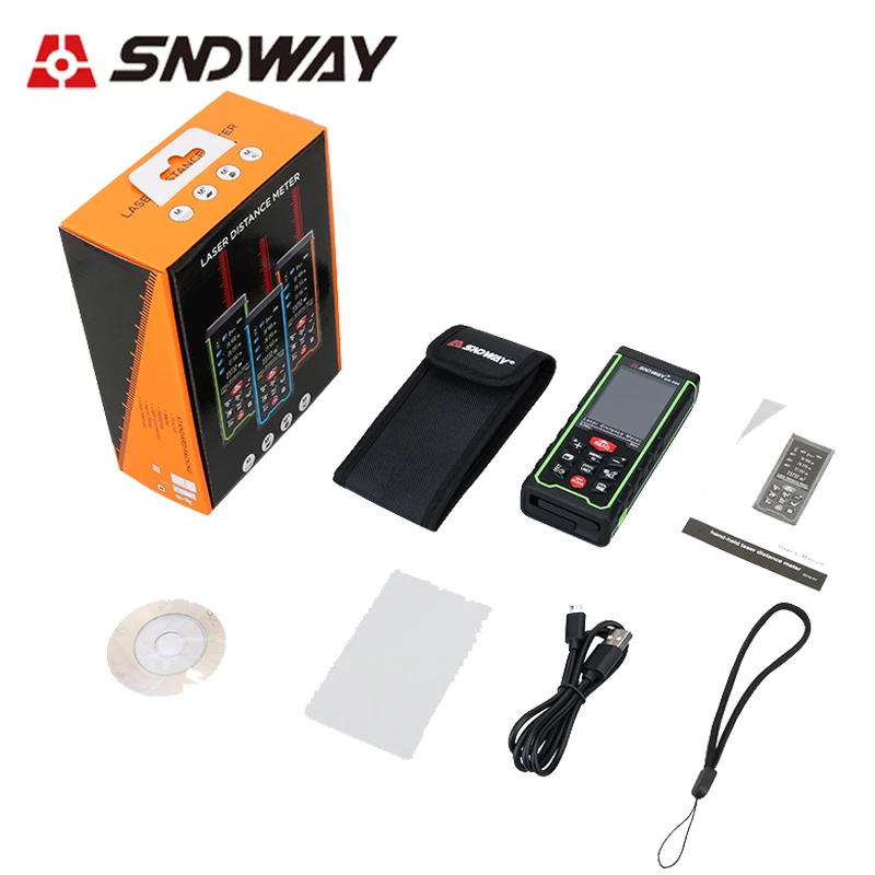 SNDWAY цветной ЖК лазерный дальномер 120 м 100 80 70 50 Быстрое измерение регулируемые