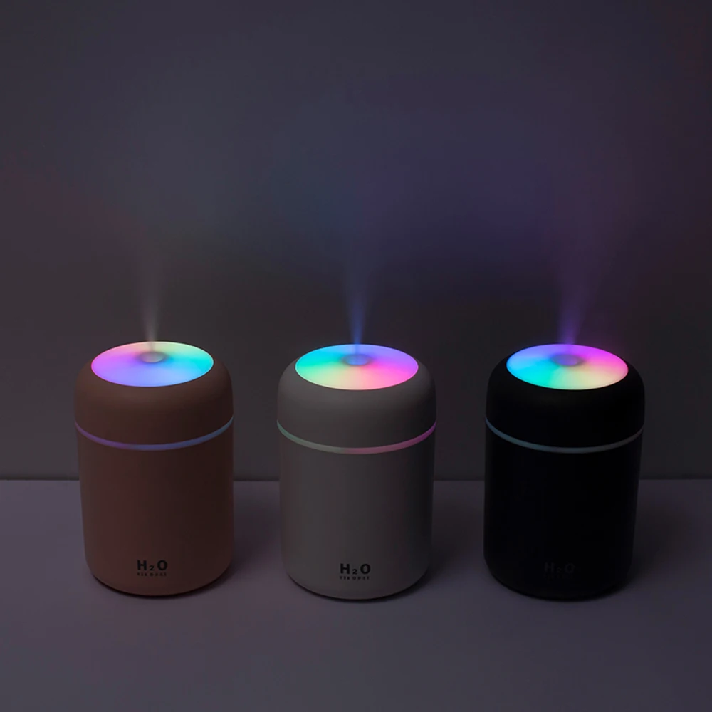 

300ml Ultrasonic Aroma Diffuser Colorful Cup USB Air Humidifier Car Mist Maker with Night Lamps Mini Office Air Purifier