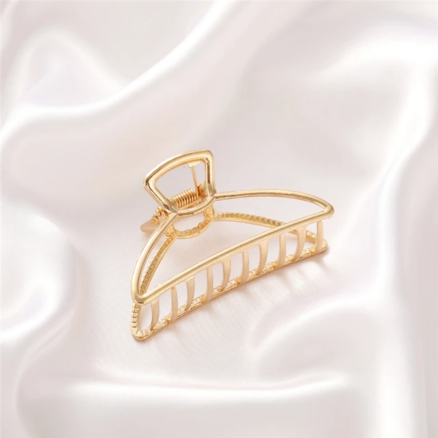 Women Fashion Simple Gold Hair Claw Retro Hair Clips Barrette Headband Hairpin Hair Crab 2021 Trend Hair Accessories 681403