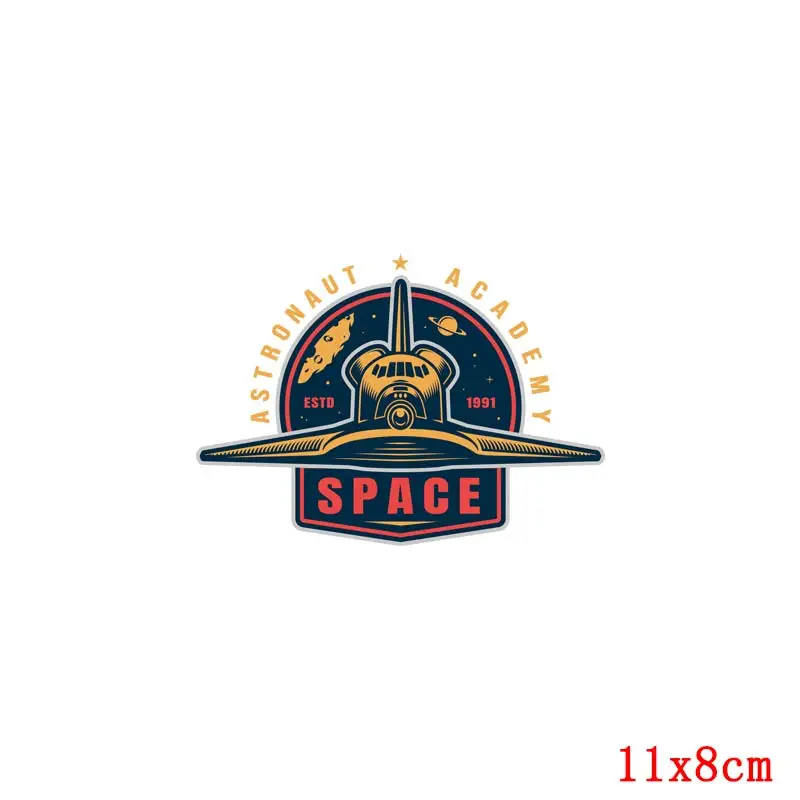 Space Aline Patch Iron On Transfers For Clothing Spacecraft UFO Thermo Stickers On Clothes For Kids Stickers Heat Transfer DIY