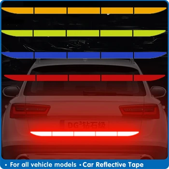 

Car Reflective Tape Stickers Automobile Warning Strip Reflect Glue Traceless Protective For Cars Trunk Film Sticker Accessories