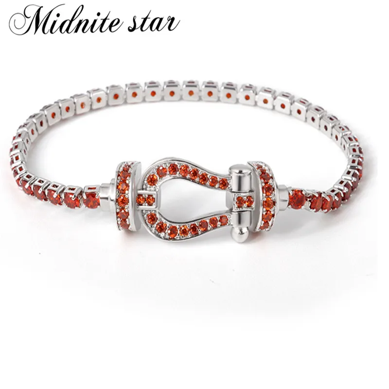 Midnite star, 5 цветов, стразы, U, простой кристалл, нержавеющая сталь, браслет, модный, для женщин, мужчин, браслет, ювелирное изделие, подарок - Окраска металла: Red Men