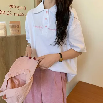 

2020 Summer Fashion Polo Shirt Women New Casual Short Sleeve Slim Polos Mujer Shirts Tops Plus Size Female Cotton Polo Shirt new