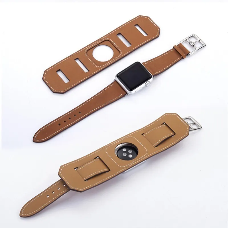 Роскошный удлиненный ремешок из натуральной кожи двойной браслет кожаный ремешок 44 мм 40 мм ремешок для часов для Apple Watch 38 мм 42 мм