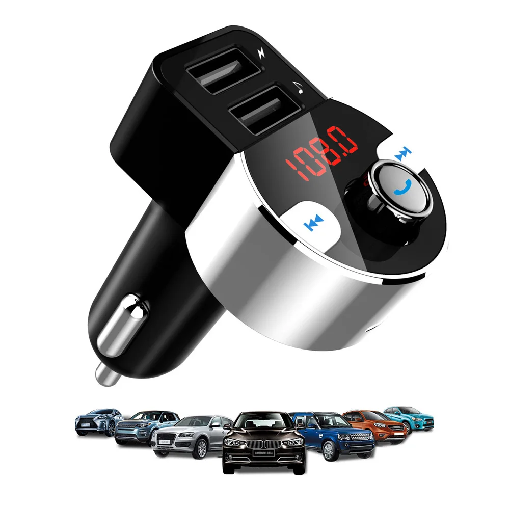 Ручка беспроводной аудио адаптер MP3 плеер светодиодный дисплей Bluetooth TF карта Поддержка Автомобильное зарядное устройство Hands Free вызов стерео радио двойной USB