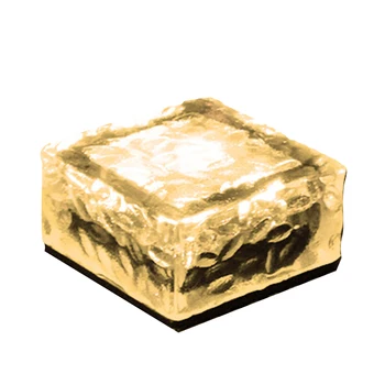 

Ice Brick Shape 4 Led Decoration Path Landscape Romantic Outdoor Courtyard Garden Yard Glass Solar Lights Waterproof Ground