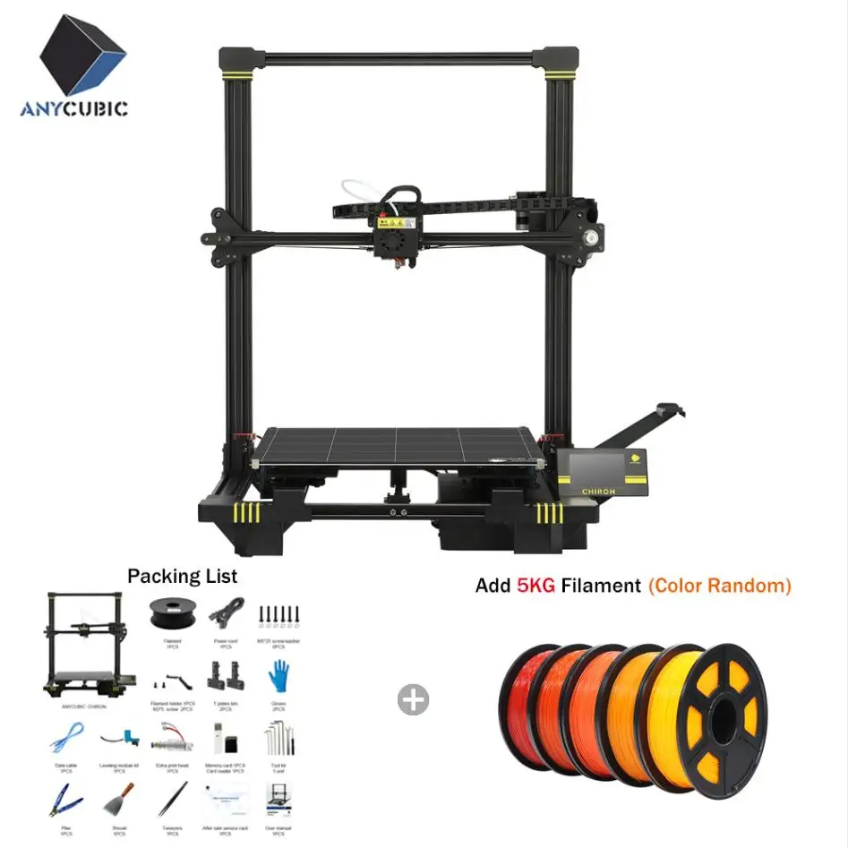 ANYCUBIC чугун 3d принтер Плюс Размер TFT автоматическое выравнивание экструдер двойной Z Axisolor Impressora 3D 3 д принтер комплект самодельный гаджет 3d Drucker 3д принтер - Цвет: Chiron  -- Add 5KG