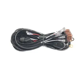 

Connecting 5 Car LED Work Light Wiring Harness With Relay Waterproof Double Switch Universal for Car Strip Light