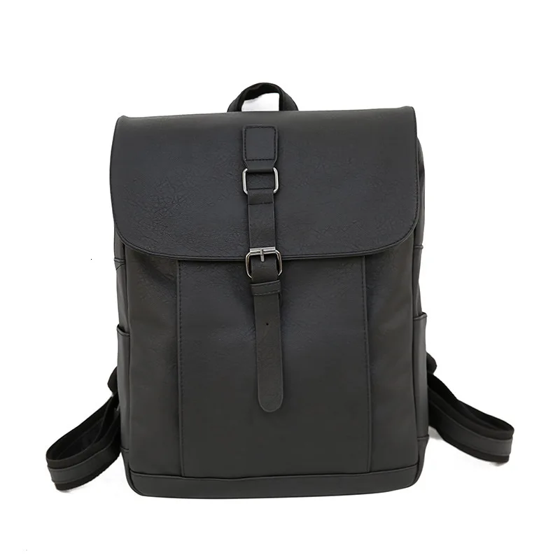 

Modern minimalist fashion college student trend leather shoulder bag multi-function large capacity leisure computer bag