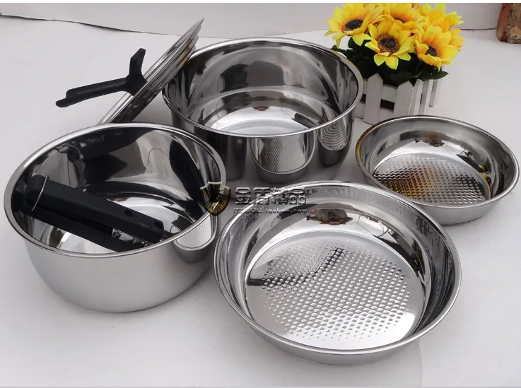 Outdoor Jacketed Kettle Stainless Steel Portable Pot Camping Supplies Coying Utensils Picnic Set Tableware Travel | Спорт и