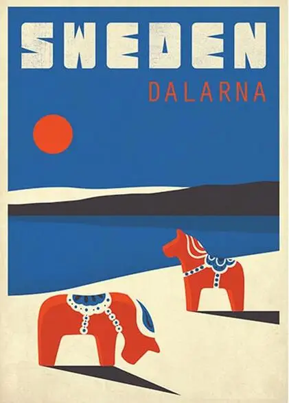 

Шёлковый постер Dalarna в ретро-стиле с художественным принтом, 24x36 дюймов