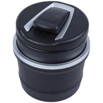 

Black plastic car ashtray with blue LED light