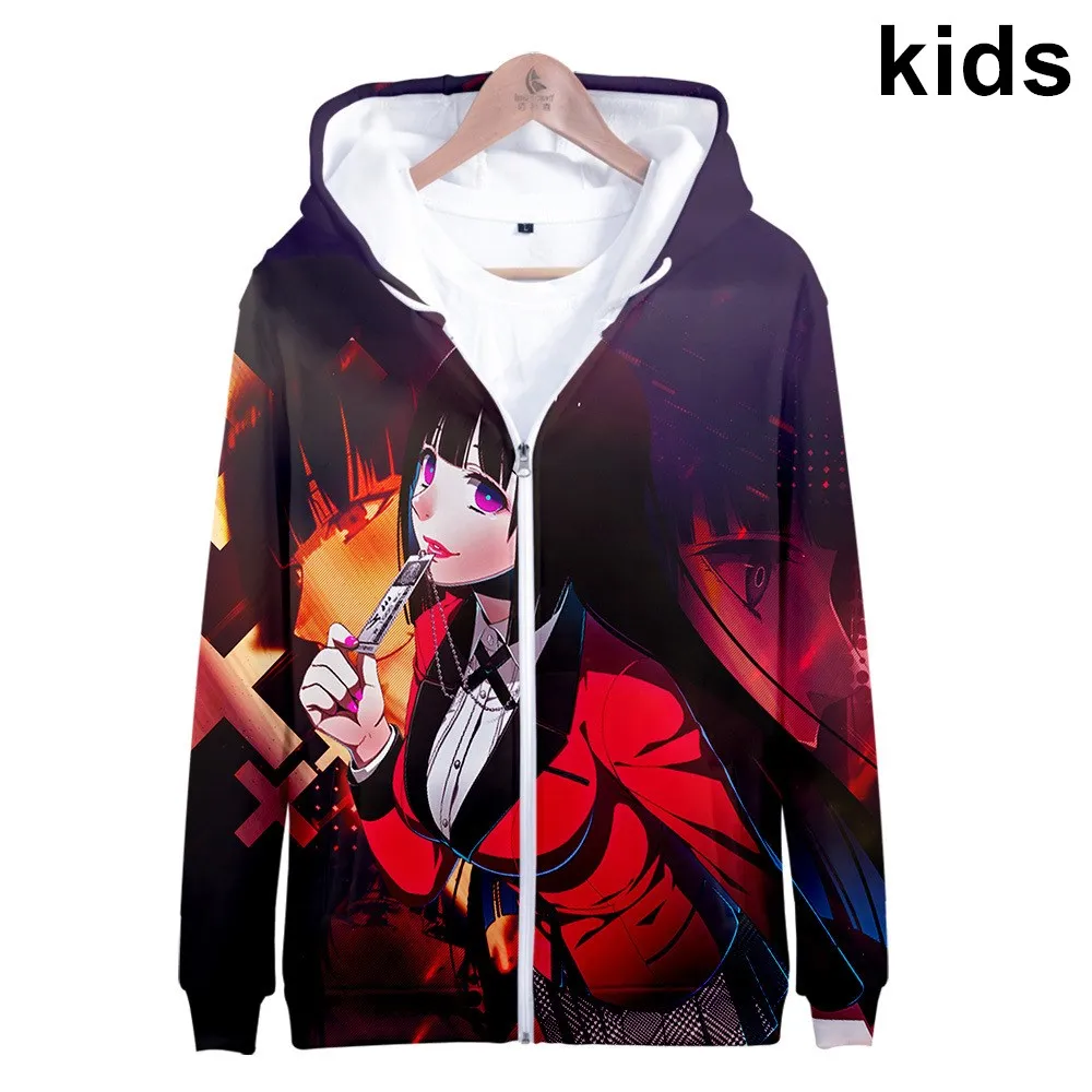 

2 To 14 Years Kids Hoodies Anime Kakegurui 3d Print Hoodies Sweatshirt Boys Girls Harajuku Cosplay Jacket Coat Children Clothes