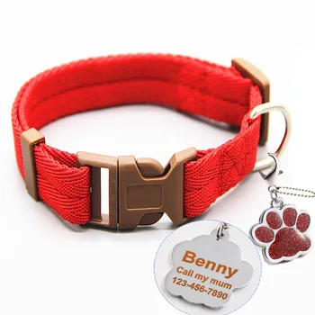 

Custom Pet Dog Tag Collar Classic Solid Basic Pet Cat Name Tags Customized Accessories Puppy ID Tag Metal Paw Nametag Pendant