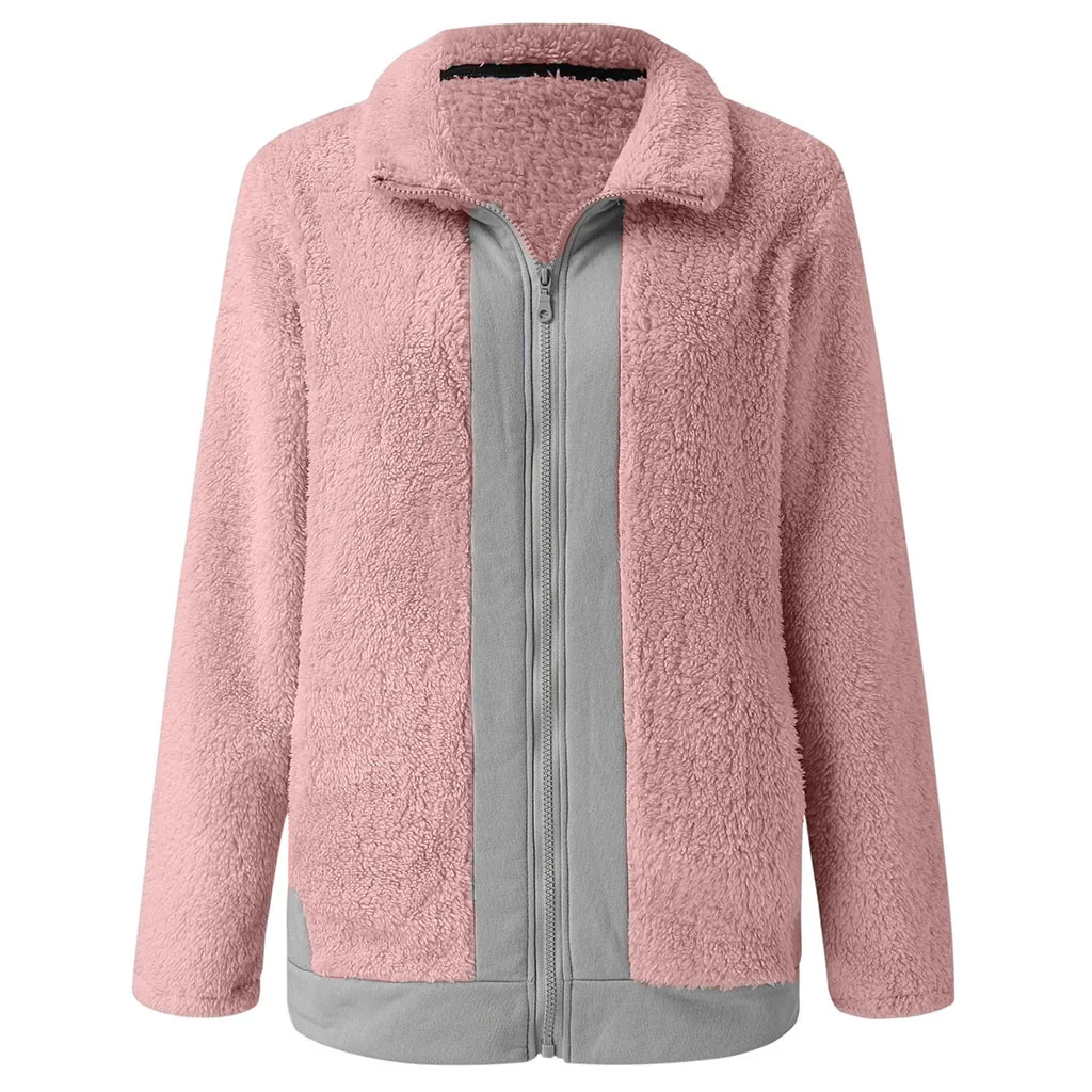 Женская куртка, зимняя, теплая, флисовая, с карманами, на молнии, открытая спереди, верхняя одежда, Женское пальто,, женская модная куртка и пальто