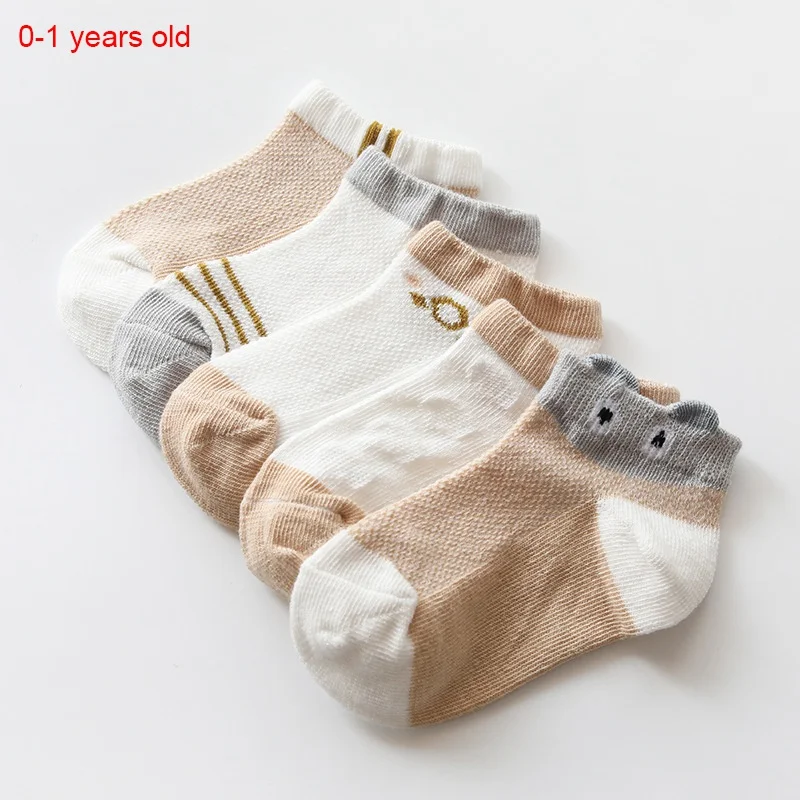 0-1 years old 5 пар носков для малышей летние тонкие гольфы из сетчатого материала хлопковые носки для новорожденных мальчиков носки для маленьких девочек носки для новорожденных мальчиков - Цвет: 0-1 years old
