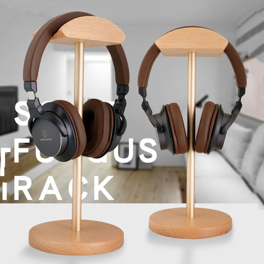 Universal Wood Headphone Stand Creative Display for bracket for Headset Simple Holder Rack Hang Non slip Space Saving