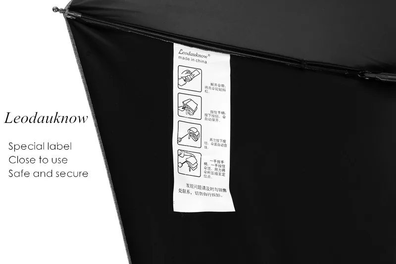 Leodauknow полностью автоматическая Высококачественная трехскладная бамбуковая ручка Защита от солнца и защита от ультрафиолетового излучения женский зонт для путешествий