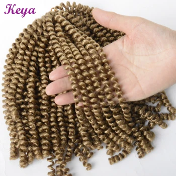 

10 Inch Fluffy Crochet Braid Ombre Spring Twist Hair Synthetic Hair Extensions 110g/pack Crochet Braid Hair For Black Women