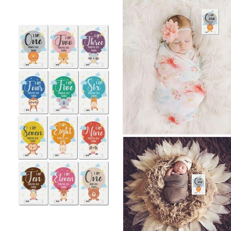 Baby Moment Cards Unisex Landmark Memory Milestone Photo Cards & Pregnancy & Key Age Markers Perfect Baby Shower Gift H055