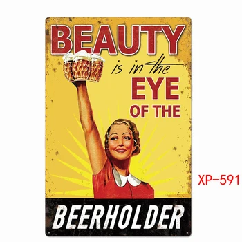 

BEAUTY DRINK beer cheers Retro Metal Tin Vintage Plaque Wall Decor Plate Home Bar Tin Signs Coffee Poster Painting