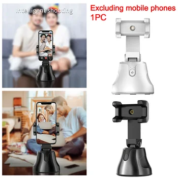 

Phone Gimbal AI Composition Smart Gimbal Portable Live Broadcast Video Recording Black 360Degree Face Tracking Silicone Clamp