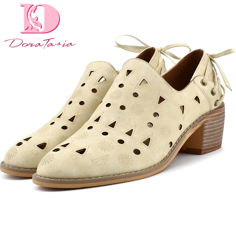 

Doratasia 2020 New Design Plus Size 34-48 Chunky Heels Concise Pumps Women Shoes Woman Slip On Summer Shoes Woman Pumps Female